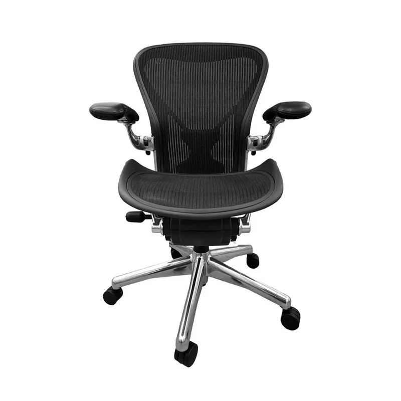 Herman Miller : Aeron - Size B - Casa completa con telaio in alluminio (grafite) - Ristrutturata