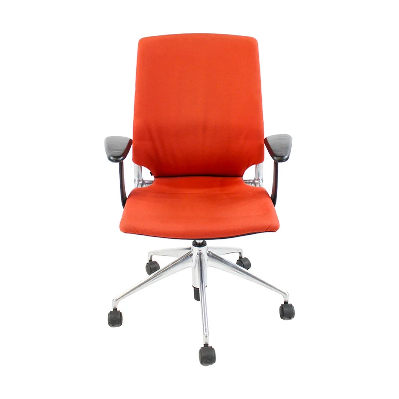 Vitra : Sedia da ufficio Meda con struttura in alluminio in tessuto rosso - Ricondizionata