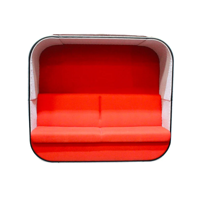 Boss Design Cabina riunioni Cocoon COC/1 in tessuto grigio/rosso - Ristrutturata