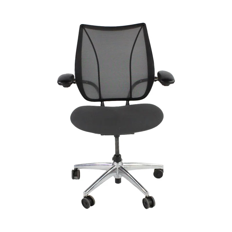 Humanscale : Liberty Sedia da ufficio in tessuto grigio con struttura in alluminio - Ricondizionata