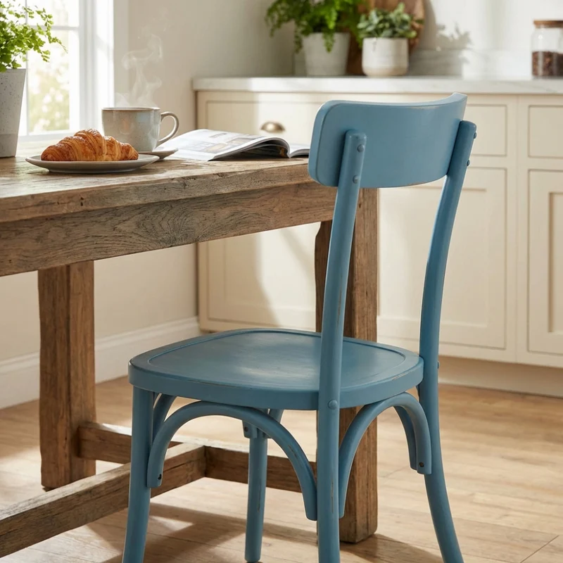 Sedia Polly Azzurra con Finitura Shabby Chic