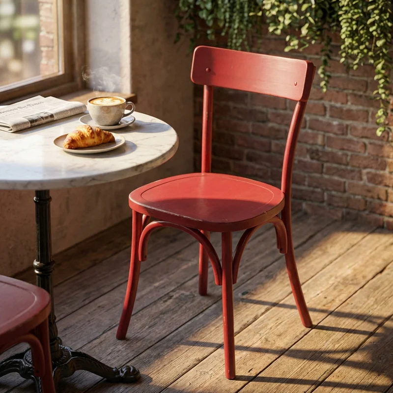 Sedia Polly Rossa con Finitura Shabby Chic
