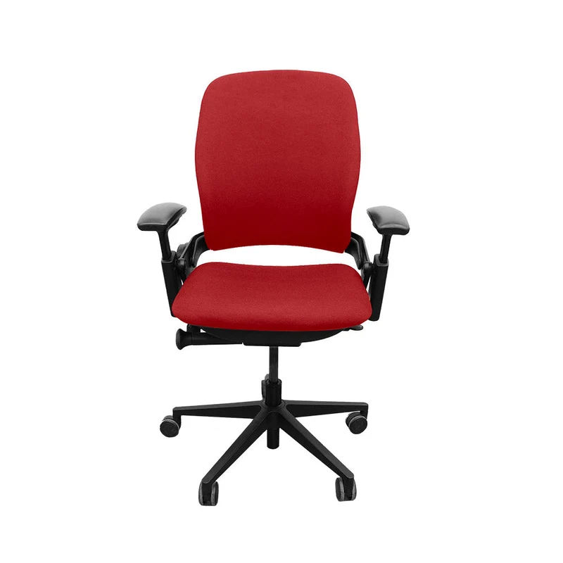 Steelcase : Leap V2 Sedia da ufficio con braccioli regolabili in altezza - Tessuto rosso - Ricondizionata