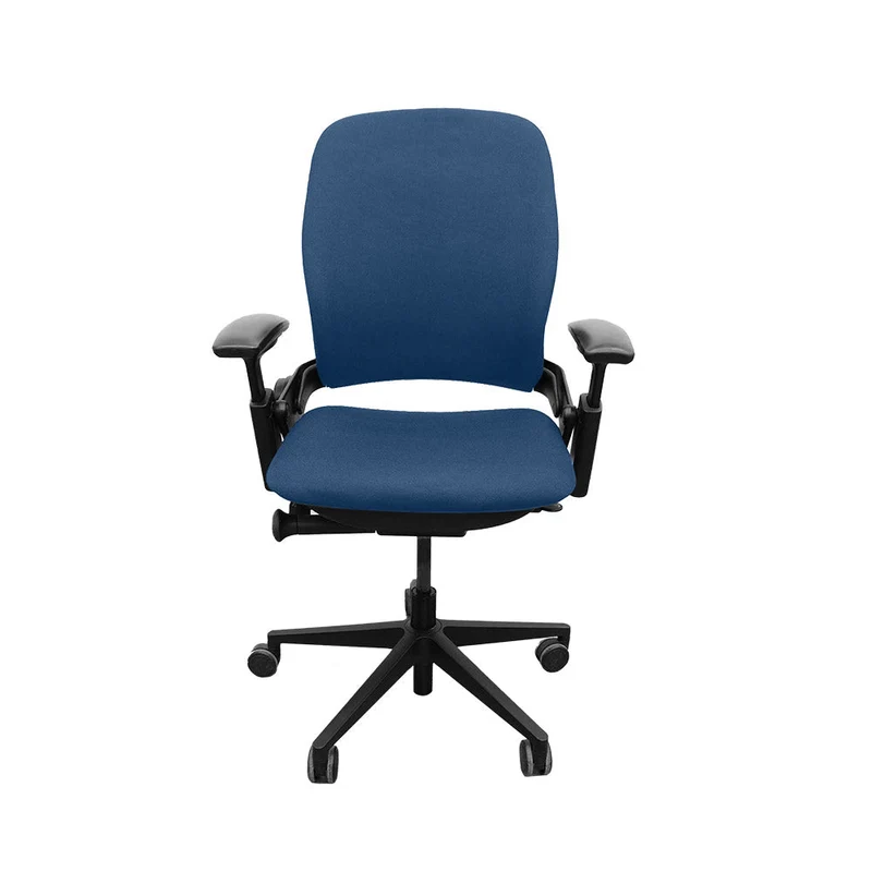 Steelcase : Leap V2 Sedia da ufficio con braccioli regolabili in altezza - Tessuto blu - Ricondizionata