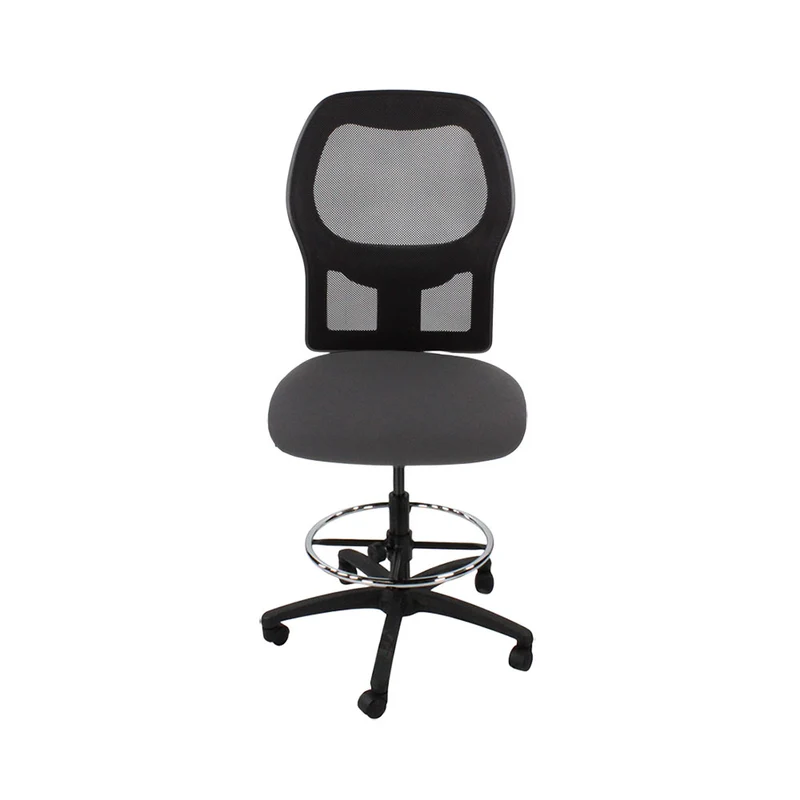 Ahrend Sedia da disegno modello 160 senza braccioli in tessuto grigio - base nera - ricondizionata