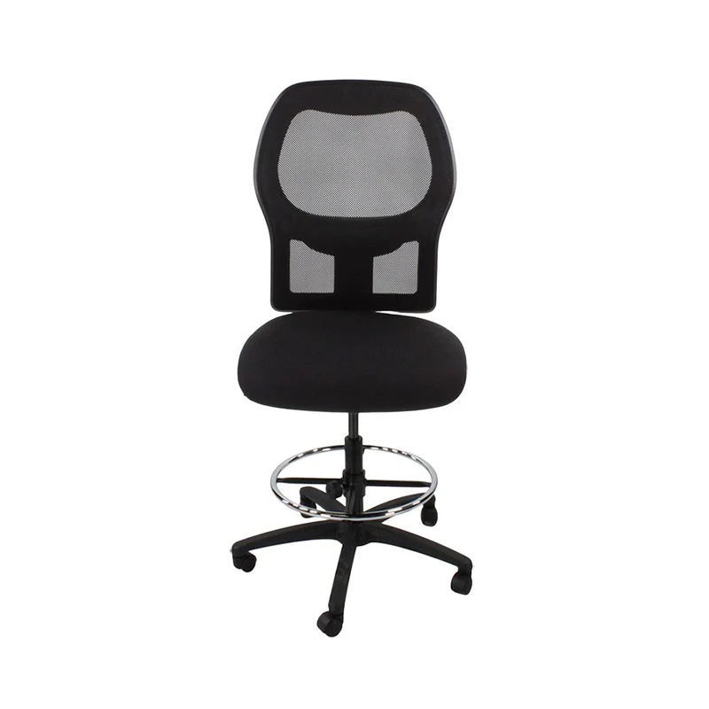 Ahrend Sedia da disegno modello 160 senza braccioli in tessuto nero - Base nera - Ricondizionata