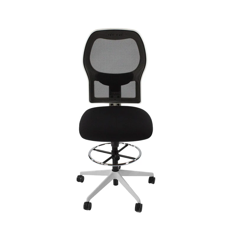 Ahrend Sedia da disegno modello 160 senza braccioli in tessuto nero - base bianca - ricondizionata