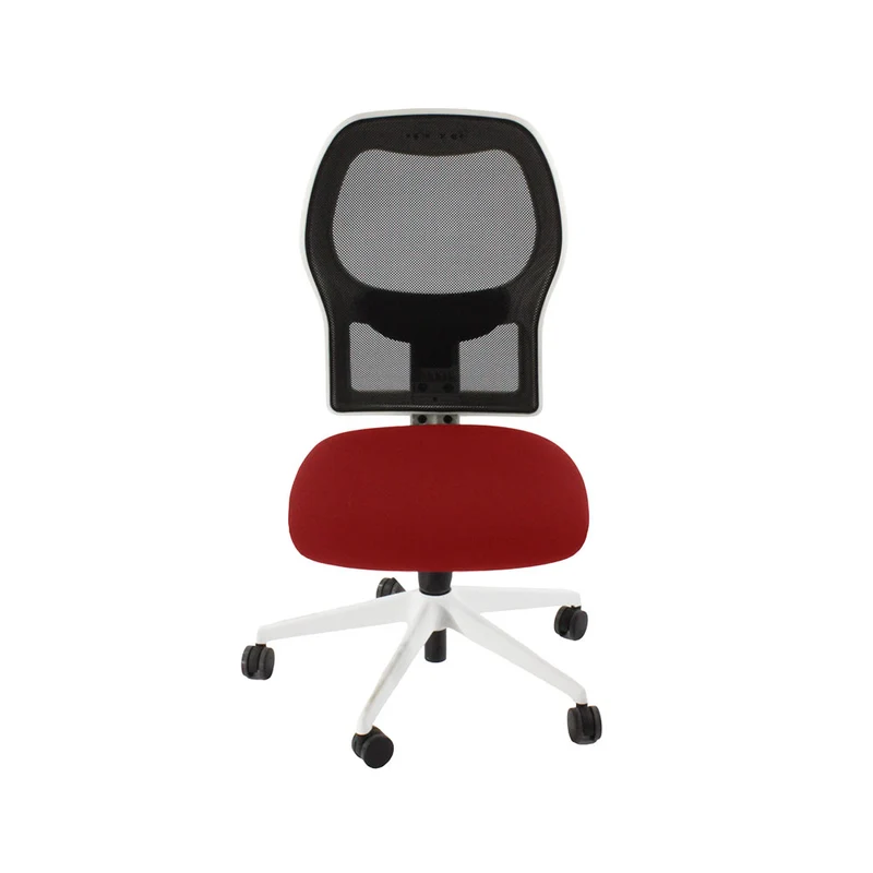 Ahrend Sedia da ufficio modello 160 in tessuto rosso/struttura bianca senza braccioli - Ricondizionata