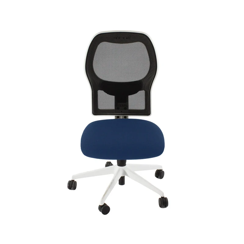 Ahrend Sedia da ufficio modello 160 in tessuto blu/struttura bianca senza braccioli - Ricondizionata