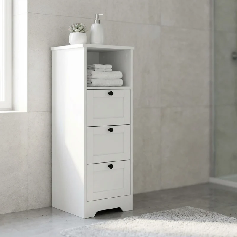 Cassettiera Aldous in Legno Bianco