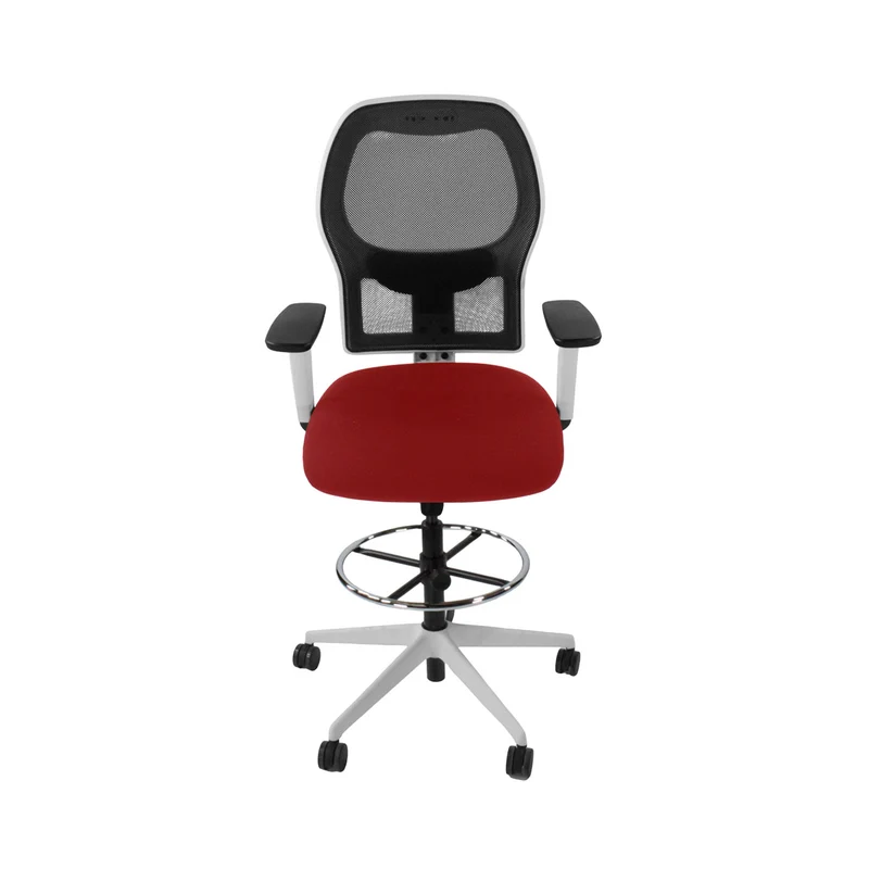 Ahrend Sedia da disegno modello 160 in tessuto rosso - base bianca - ricondizionata