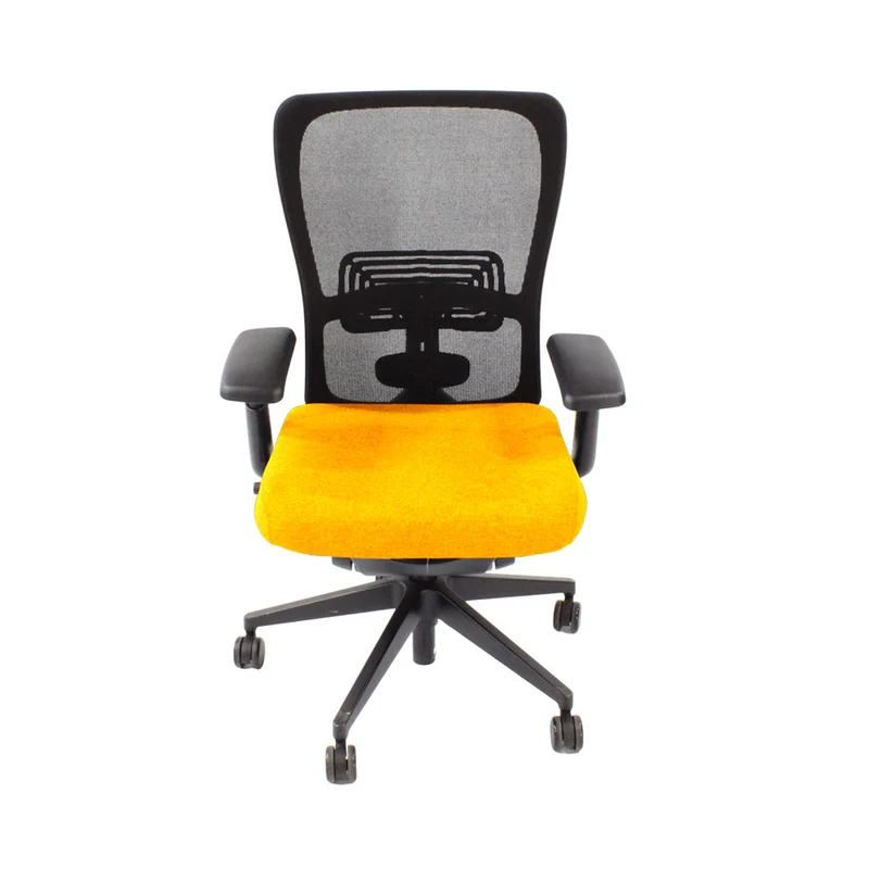 Haworth : Zody Comforto Sedia da ufficio 89 in tessuto giallo/struttura nera - Ricondizionata