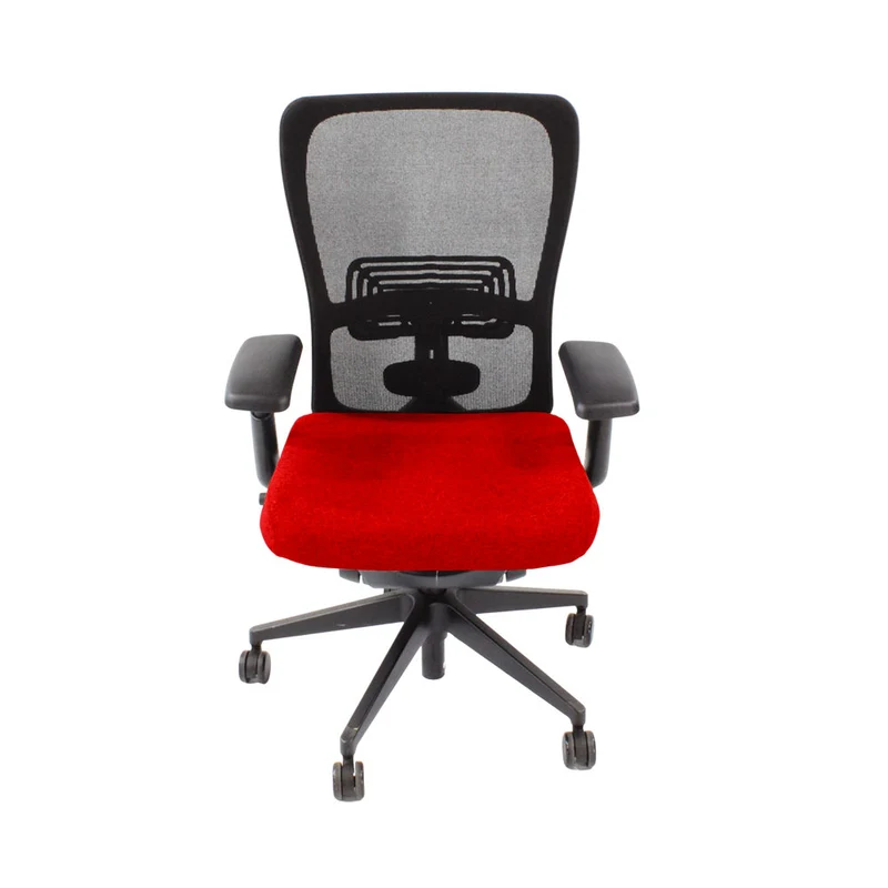 Haworth : Zody Comforto Sedia da ufficio 89 in tessuto rosso/struttura nera - Ricondizionata