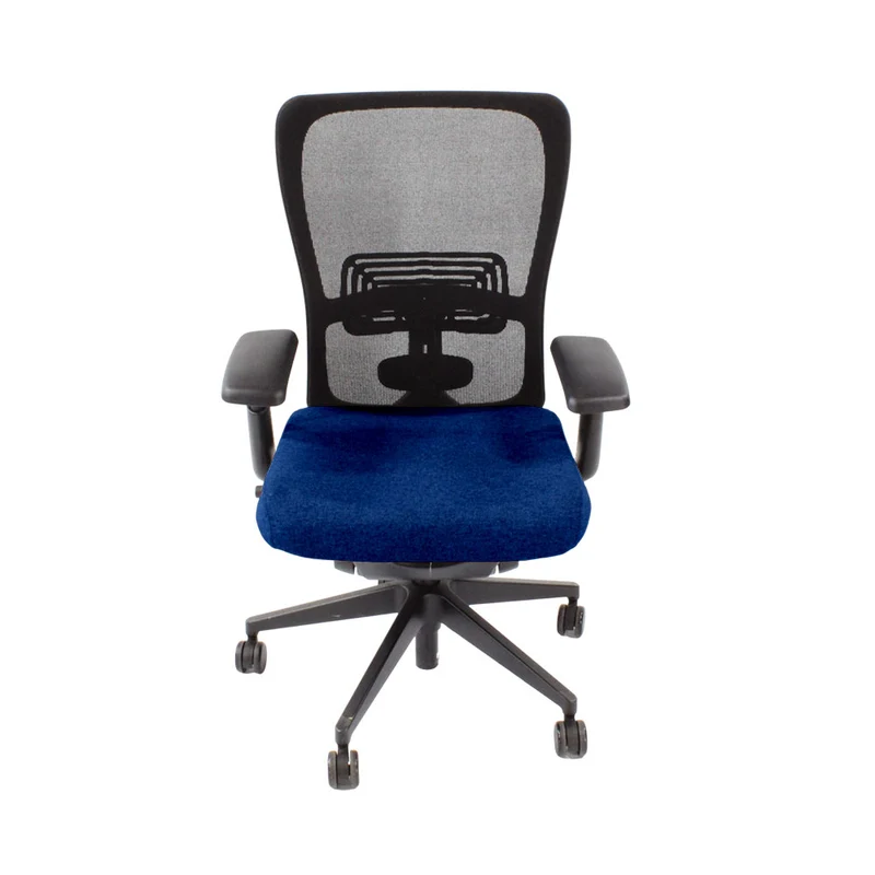 Haworth : Zody Comforto Sedia da ufficio 89 in tessuto blu/struttura nera - Ricondizionata