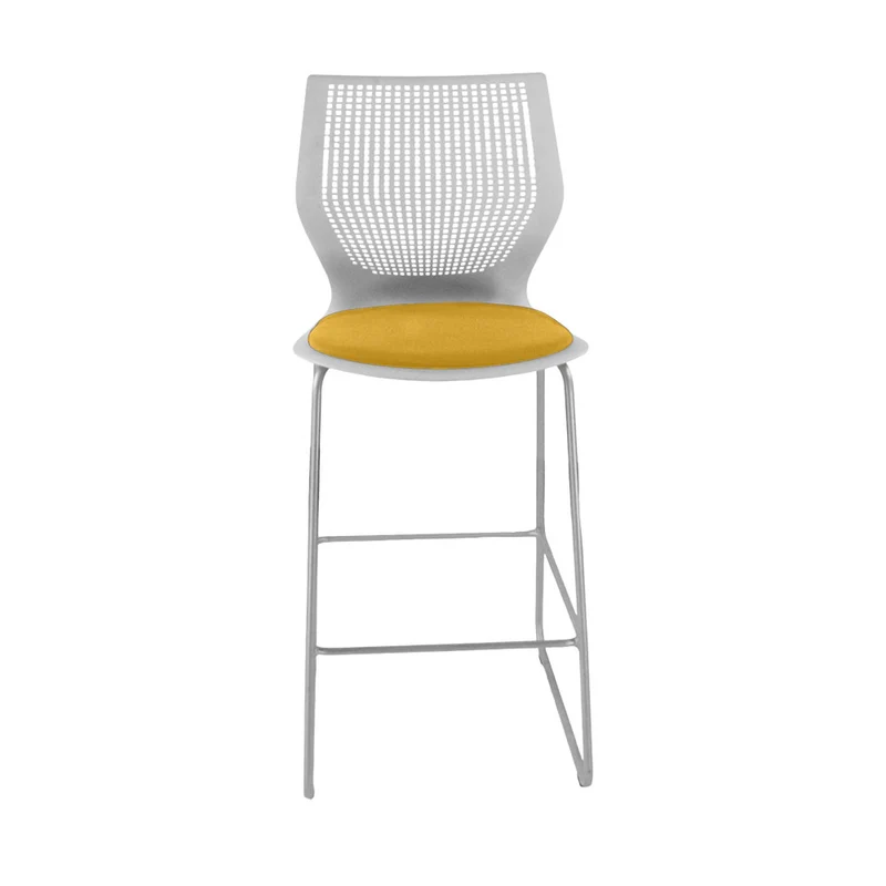 Knoll : Multigeneration Sgabello in tessuto giallo - Ricondizionato