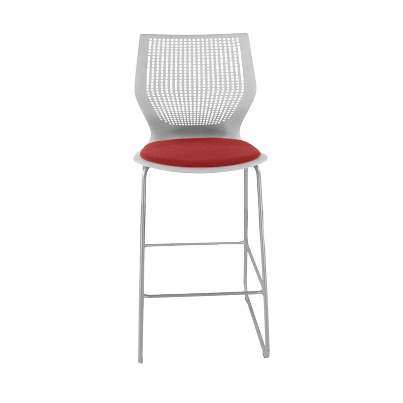 Knoll : Multigeneration Sgabello in tessuto rosso - Ristrutturato