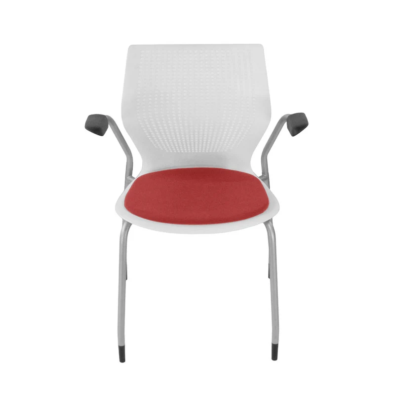 Knoll : Multigeneration Sedia da riunione in tessuto rosso - Ristrutturata