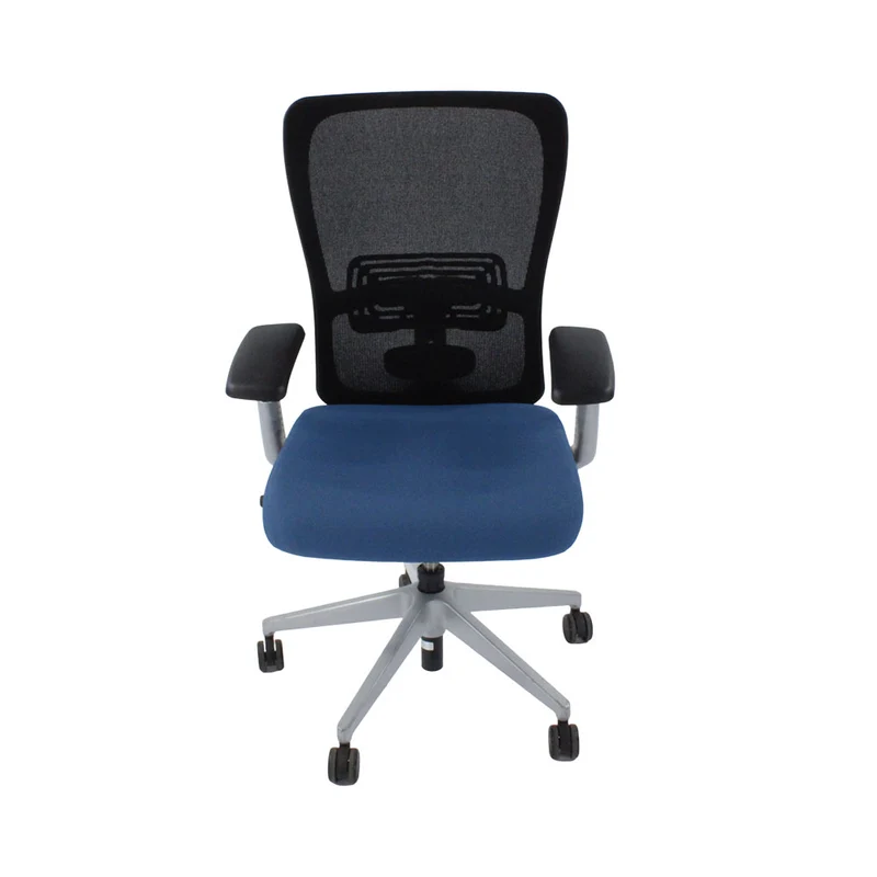 Haworth : Zody Comforto Sedia operativa 89 in tessuto blu/struttura grigia - Ricondizionata