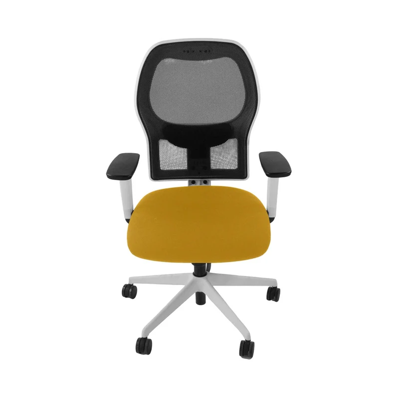 Ahrend Sedia da ufficio modello 160 in tessuto giallo/struttura bianca - Ricondizionata