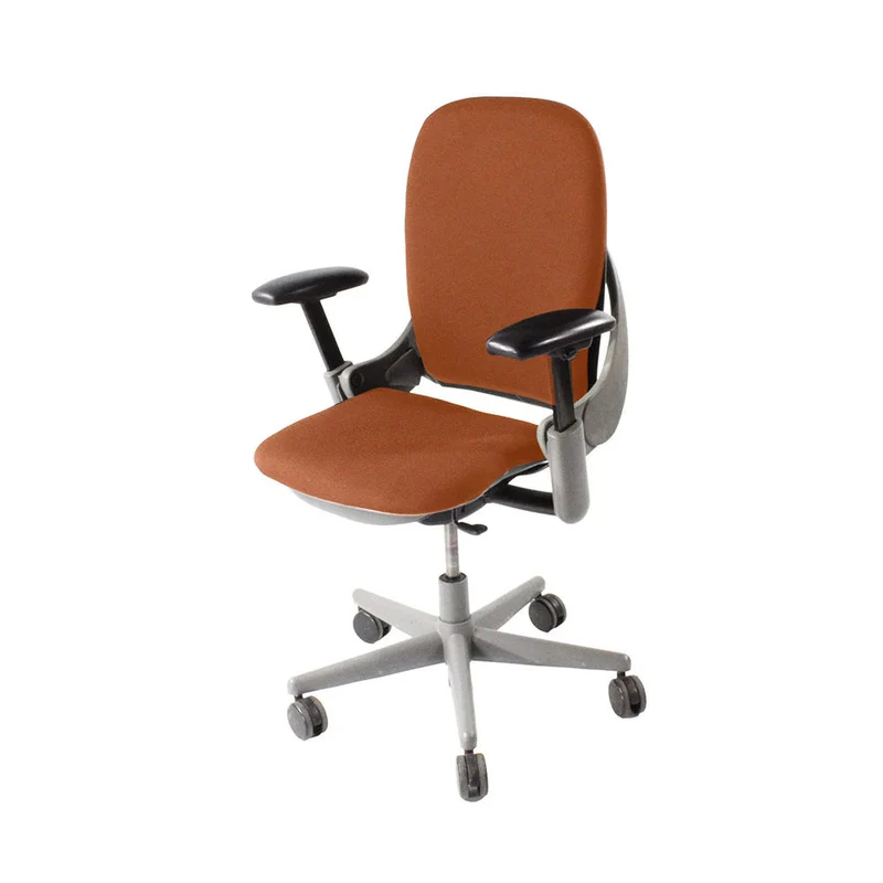 Steelcase : Leap V1 Sedia da ufficio - Struttura grigia/pelle marrone chiaro - Ricondizionata