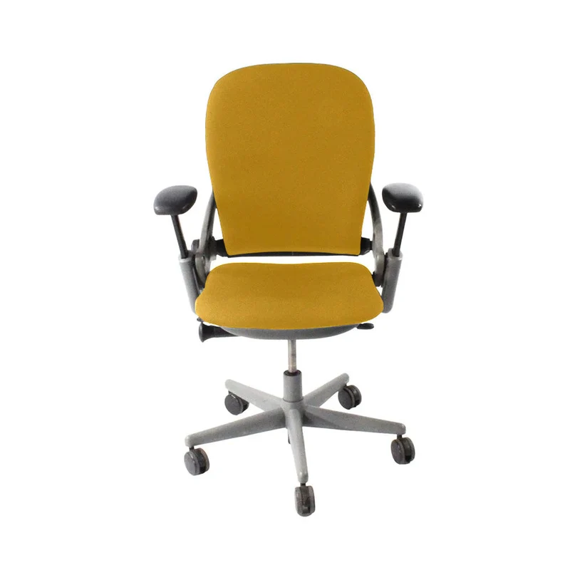 Steelcase : Leap V1 Sedia da ufficio - Struttura grigia/Tessuto giallo - Ricondizionata