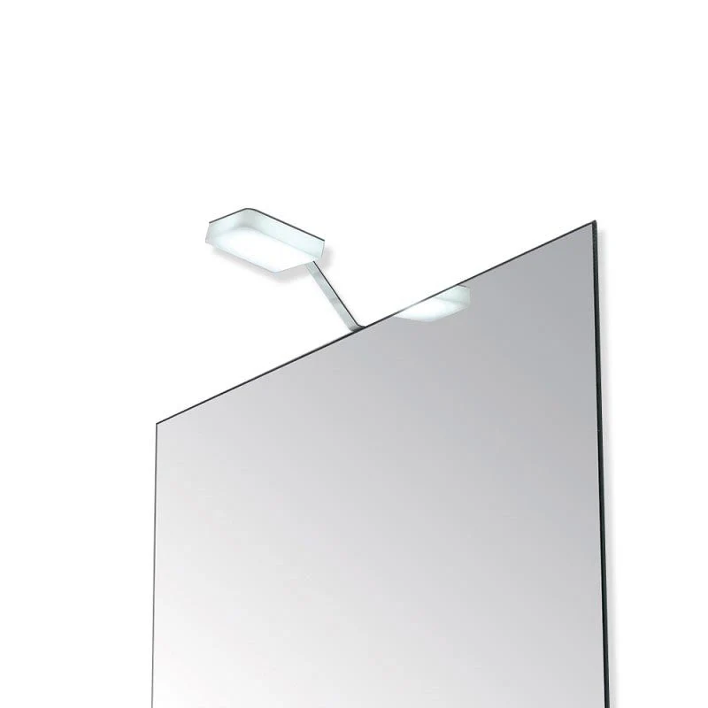 lampada led universale in acciaio e plexiglass per specchio a filo e su pannello