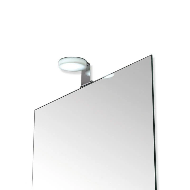 lampada led universale in acciaio e plexiglass per specchio a filo e su pannello