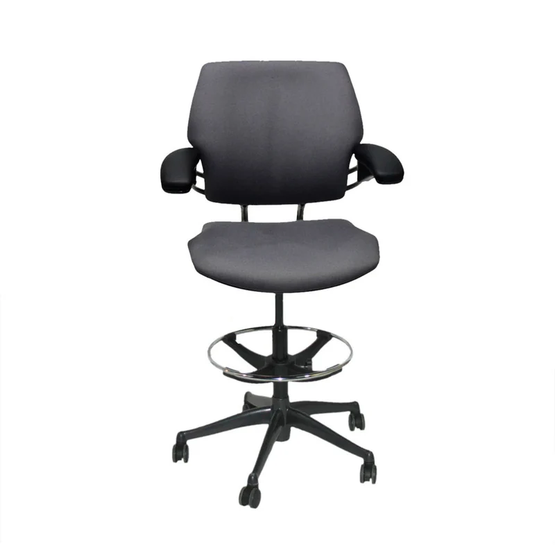 Humanscale : Freedom Sedia da disegnatore in tessuto grigio - Ristrutturata