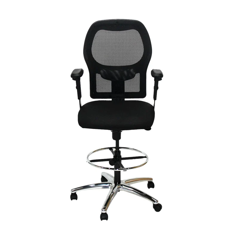 Ahrend Sedia da disegno modello 160 in tessuto nero - Base in alluminio - Ricondizionata