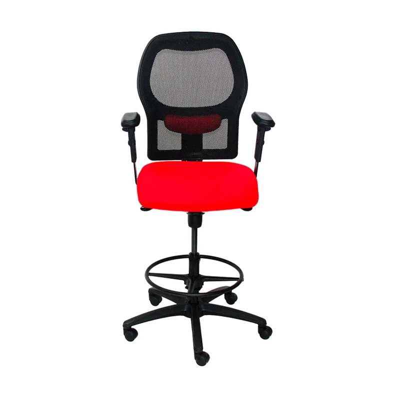 Ahrend Sedia da disegno modello 160 in tessuto rosso - base nera - ricondizionata