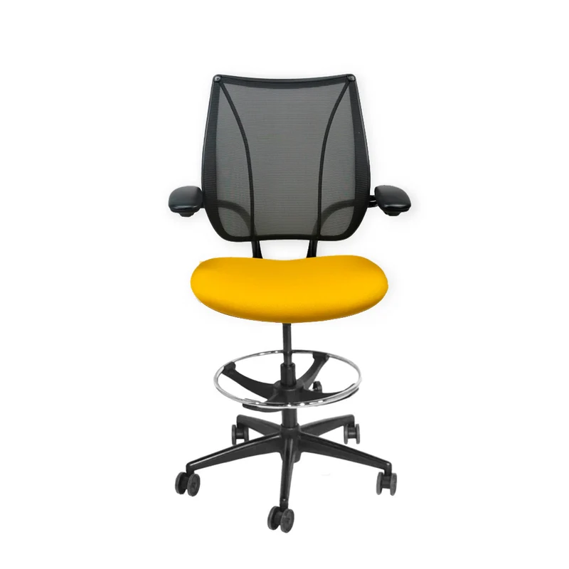 Humanscale : Liberty Sedia da disegnatore in tessuto giallo - Ristrutturata