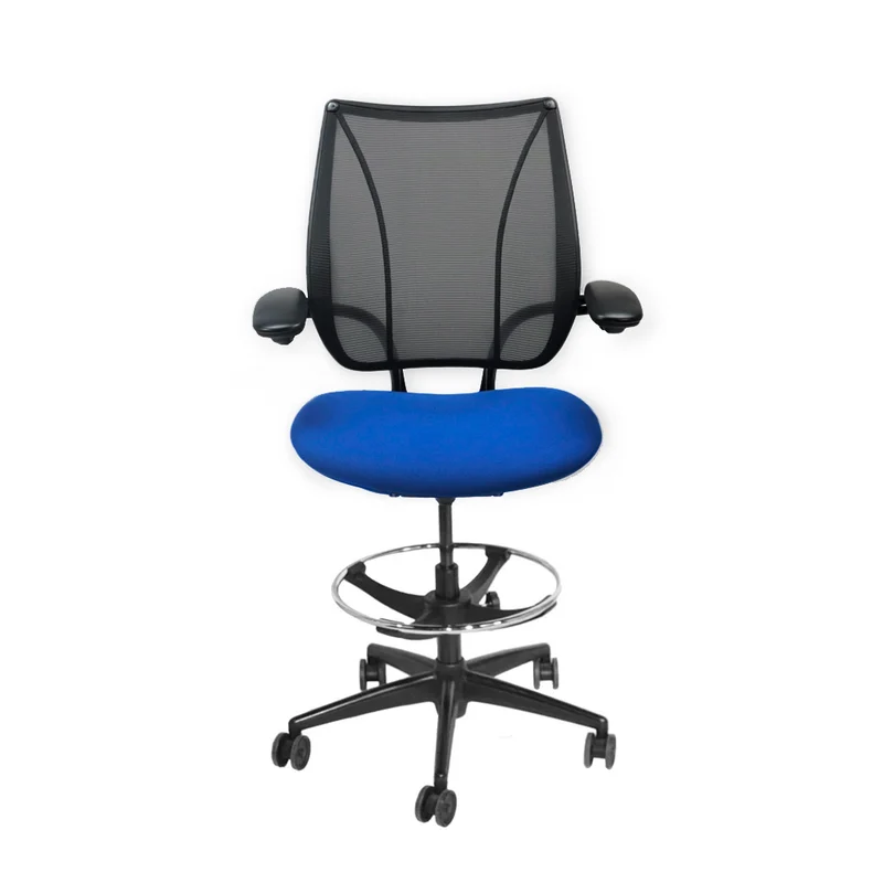 Humanscale : Liberty Sedia da disegnatore in tessuto blu - Ristrutturata