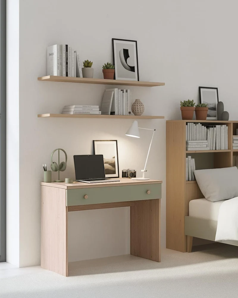 Scrivania Genius con cassetto – Scrittoio moderno compatto e salvaspazio – Ideale per cameretta, studio e smart working