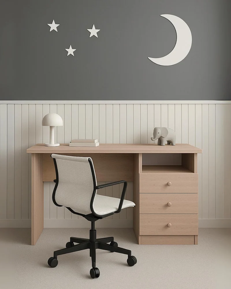 Scrivania Genius con 3 cassetti lato destro – Scrittoio moderno compatto e salvaspazio – Perfetta per studio, ufficio e smart working