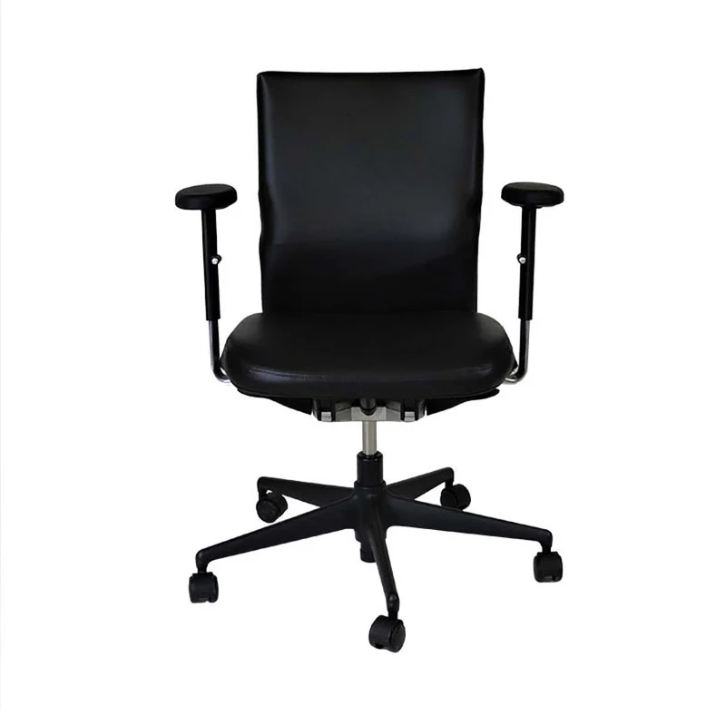 Vitra : Axess Sedia da ufficio in pelle nera - Ricondizionata