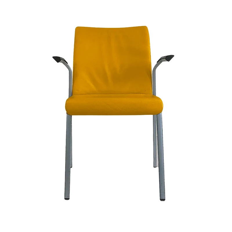 Steelcase Sedia impilabile in tessuto giallo - Ristrutturata