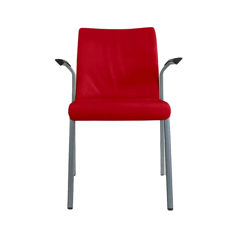 Steelcase Sedia impilabile in tessuto rosso - Ricondizionata