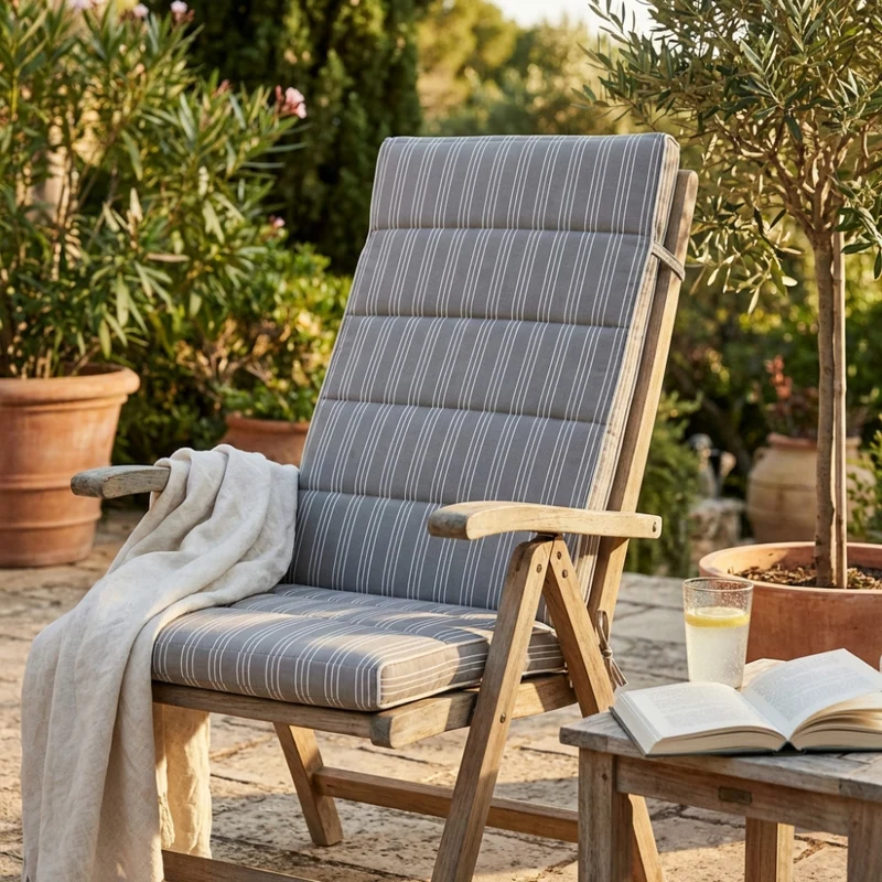 Cuscino King Alto Righe Tortora in Poliestere Premium