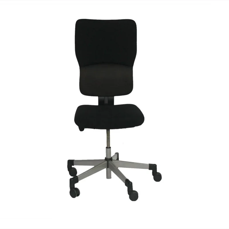 Steelcase : Lets B - Sedia operativa con schienale alto in tessuto nero senza braccioli - Ricondizionata