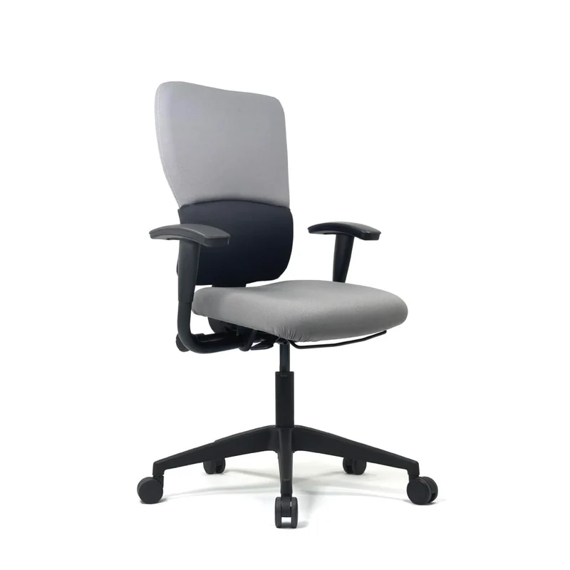 Steelcase : Lets B - Sedia operativa con schienale alto in tessuto grigio - Ristrutturata
