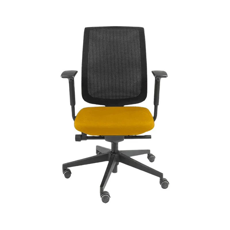 Steelcase : Sedia da ufficio Reply con schienale in rete in tessuto giallo - Ricondizionata