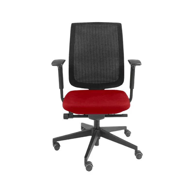 Steelcase : Sedia da ufficio Reply con schienale in rete in tessuto rosso - Ricondizionata