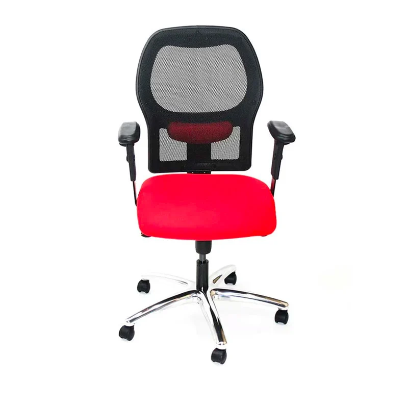 Ahrend : Sedia operativa tipo 160 in tessuto rosso con base in alluminio - Ricondizionata