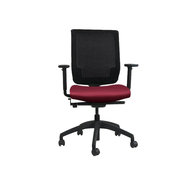 Connection : MY Task Chair in pelle bordeaux - Ricondizionata