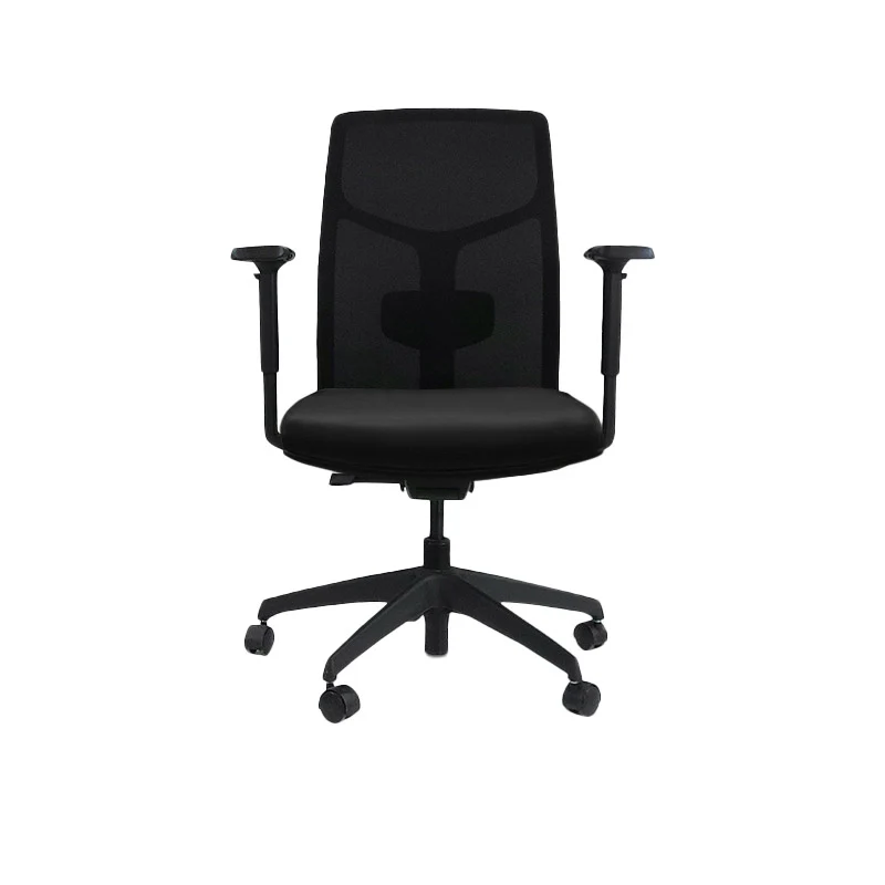 Boss Design : Tauro in pelle nera - sedia operativa - ricondizionata