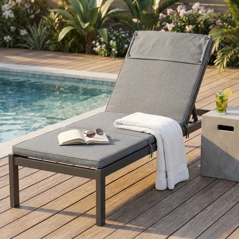 Cuscino Lettino Real Grigio Chiaro Melange con Rivestimento Sfoderabile