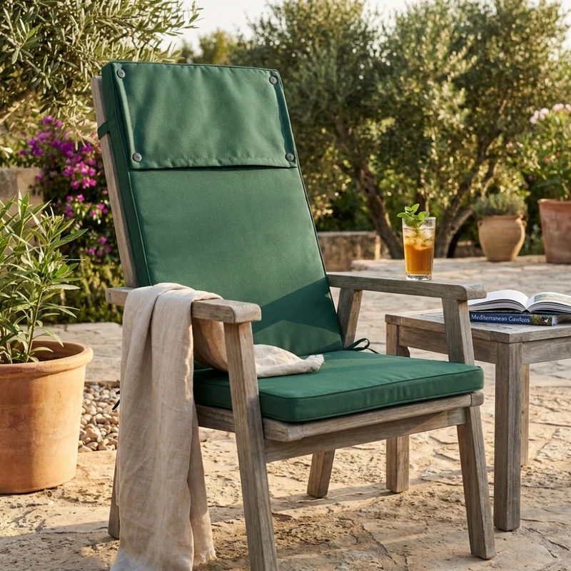 Cuscino Real Alto Verde Scuro con Rivestimento Sfoderabile