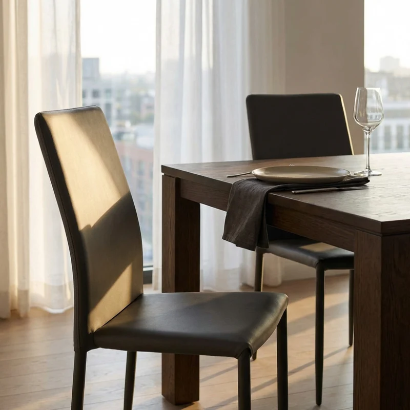 Sedia Cammie in Ecopelle Premium e Acciaio