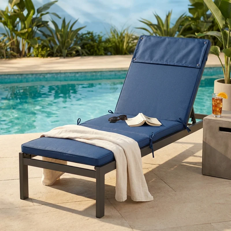 Cuscino Real Lettino in Poliestere Blu Scuro