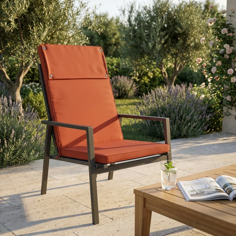 Cuscino Real Alto Arancione in Poliestere Sfoderabile